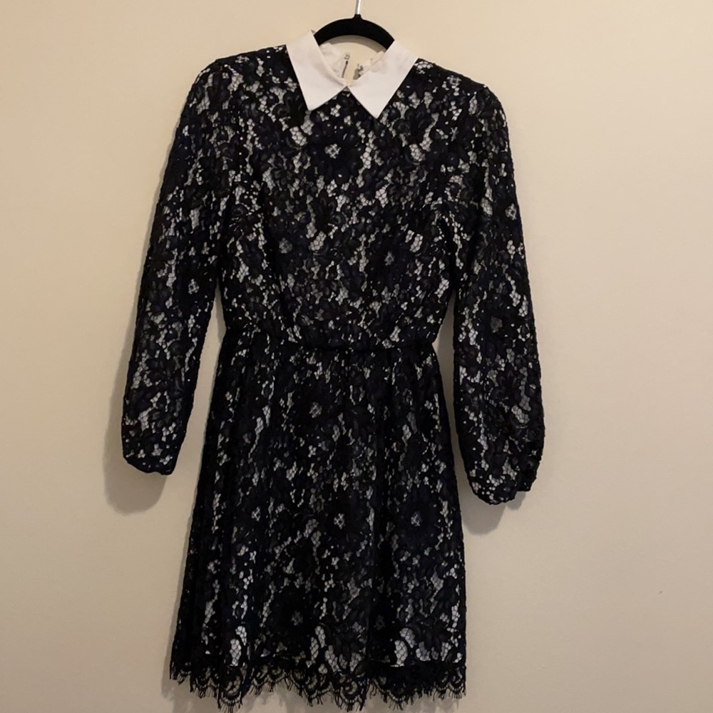 Alice and Olivia black lace dress